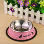 Free Shipping Fashion Stainless Steel Anti-skid Dog Cat Food Water Bowl Pet Feeding Tool