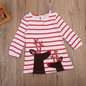 New Year Girls Clothes Christmas Girls Red Striped Cute deer dress Xmas dress Princess Dress Baby Cotton Dress children clothing