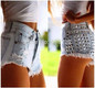 1805 2017 Women's Fashion Brand Vintage Tassel Rivet Ripped Loose High Waisted Short Jeans Punk Sexy Hot Woman Denim Shorts