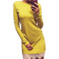 2017 Autumn Winter Women's Bodycon dress Lace Hem Long Sleeve Solid Evening Party Warm Dresses Casual Slim Vestidos LX067