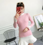 2017 Autumn Winter Women Ruffled Turtleneck Bow Knitting Sweaters Pullovers Girls Knitted Full Sleeve Knitwear Tops Women