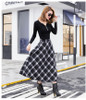 2017 Autumn Winter Plus Size A Line Midi Woolen Plaid Skirts Faldas Mujer Women High Waist Long Maxi Tutu Pleated Skirt Saias