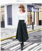 2017 Autumn Winter Plus Size A Line Midi Woolen Plaid Skirts Faldas Mujer Women High Waist Long Maxi Tutu Pleated Skirt Saias