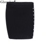 Glamaker Sexy side split knitted skirts women Soft casual a-line women skirt Female spring summer short skirt bottom streetwear