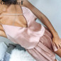Glamaker Sexy satin elegant jumpsuit romper Summer casual party club jumpsuit Women black playsuit overalls female beach wear