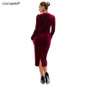 New 2018 Spring Plus Size Velvet Women Dress Big Size 5XL 6XL Long Sleeve Sexy Bodycon Dress Bandage Autumn Vestidos Clothing
