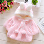 2017 baby girl jackets girls outerwear coats coats winter kids jacket Velour fabric garment lovely Bow coat baby girl clothes