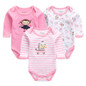 2017 Baby Bodysuits 3pcs/lot Clothing Cotton Body Baby Girl Boy Clothes Long Sleeve Cartoon Print Bodysuit Newborn Baby Overalls