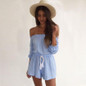 Denim overalls women Women Off Shoulder Clubwear Playsuit Party Jumpsuit Romper Short rompers bodysuit jumpsuit salopette femme