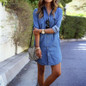2018 Autumn ZANZEA Women Denim Mini Dress Ladies Casual Loose Long Sleeve Buttons Vintage Shirt Dresses Vestidos Plus Size