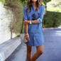 2018 Autumn ZANZEA Women Denim Mini Dress Ladies Casual Loose Long Sleeve Buttons Vintage Shirt Dresses Vestidos Plus Size