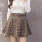 2018 Autumn Winter Wool Skirt Femme Fashion Plaid Women Skirts Pleated High Waist Skirt Female Casual Checkered Falda Mujer