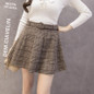 2018 Autumn Winter Wool Skirt Femme Fashion Plaid Women Skirts Pleated High Waist Skirt Female Casual Checkered Falda Mujer