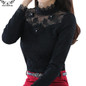 2018 Autumn Winter Women Tops Fashion Lace Blouse Long Sleeve Slim Shirt Elegant Hollow Lace Top blusas femininas kimono