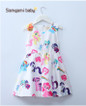 Children Dress Girls Clothing Fashion party 2017 Summer Cartoon Rainbow Printing Dress Girl Kids Sleeveless Dresses