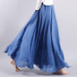 2018 Fashion Design Summer Women Skirt Linen Cotton Vintage Long Skirts Elastic Waist Boho Beige Pink Maxi Skirts Faldas Saia