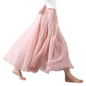 2018 Fashion Design Summer Women Skirt Linen Cotton Vintage Long Skirts Elastic Waist Boho Beige Pink Maxi Skirts Faldas Saia