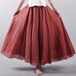 2018 Fashion Design Summer Women Skirt Linen Cotton Vintage Long Skirts Elastic Waist Boho Beige Pink Maxi Skirts Faldas Saia
