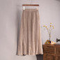 2018 Fashion Design Summer Women Skirt Linen Cotton Vintage Long Skirts Elastic Waist Boho Beige Pink Maxi Skirts Faldas Saia