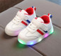 2018 European sports colorful lighting children casual shoes hot sales fashion baby sneakers glowing lighting girls boys shoes