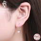VOROCO Elegant Authentic 925 Sterling Silver Nature Freshwater Pearls Long Drop Earrings for Women Fine Jewelry S925 VSE036