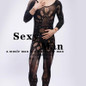KWAN.Z male sexy lingerie transparent open crotch bodystocking men's catsuit sexy body all wrapped hot erotic underwear bodysuit