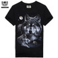 Rocksir 3d wolf t shirt mens Brand 3D Indians wolf Print t shirts Cotton wolves Men t-shirt Casual Man Tees Mens Tops