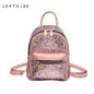 LEFTSIDE 2017 Women's Sequins Pu Leather Backpack children backpacks mini Bag fashion small back pack for teenage girls