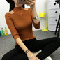 Autumn Winter Women Knitting Hole Solid Slim Full Sleeve Turtleneck Sweaters Pullovers Girls Knitted Hollow-out Knitwear Women