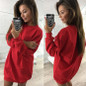 Autumn Winter Women Hoodies Sweatshirts Women Fashion Casual O neck Long Sleeve Pullover Tops Long Dress Women Tracksuits