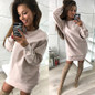 Autumn Winter Women Hoodies Sweatshirts Women Fashion Casual O neck Long Sleeve Pullover Tops Long Dress Women Tracksuits