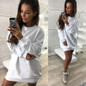Autumn Winter Women Hoodies Sweatshirts Women Fashion Casual O neck Long Sleeve Pullover Tops Long Dress Women Tracksuits