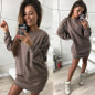 Autumn Winter Women Hoodies Sweatshirts Women Fashion Casual O neck Long Sleeve Pullover Tops Long Dress Women Tracksuits