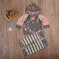Autumn Winter Newborn Baby Girls Long Sleeve Floral Hooded Tops Striped Pants Leggings Outfits Kid Girls Boys Clothing