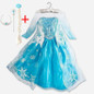 2018 Elsa Dress Girls Dresses Princess Cosplay Party Dress Vestidos fantasia Anna Halloween Elsa Costumes Teen Kids Clothes