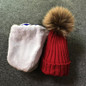 2018 Children Real Raccoon Fur Ball hats Plus velvet Winter Hat Cap For Kids Boy Girl Warm Fur Pom Poms Ski Hat Fur Pompoms Hat
