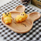 Children Wooden Food Dish Kids Divided Plates Baby Tableware