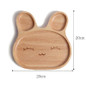 Children Wooden Food Dish Kids Divided Plates Baby Tableware