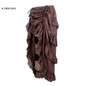 Kimring Vintage Women Steampunk Brown Skirt Victorian High Waist Skirts with Corset Sexy Gothic Style Halloween Costume Skirt
