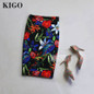 KIGO Womens Spring Elegant Rose Floral Printed High Waist Casual Party Bodycon Pencil Skirt Elastic Waist Slim Skirt KB2464H
