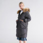 Arbitmatch Women Down Coats Fashion Large Natural Real Raccoon Fur Parka Jackets Women Down Coats Long Warm Thick Outwear Female