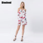 Dioufond 2017 Vintage Floral Printed Dress Slim Robe Femm Women Mini Spaghetti Strap Vestido Sleeveless Women Dresses Summer