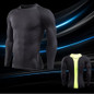 2017Mens Fitness Long Sleeves Rashguard T Shirt Men Bodybuilding Skin Tight Thermal Compression Shirts MMA Crossfit Workout Top