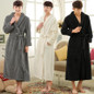 Lovers Winter Long Thick Warm Bathrobe Men Thermal Coral Fleece Kimono Bath Robe Male Classic Dressing Gown Mens Flannel Robes