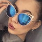 Aimade Vintage Women Cat Eye Sunglasses Fashion Female Hollow Shades Superstar Retro Big Cateye Mirror Sun Glasses Ladies UV400