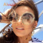 Aimade Oversized Round Sunglasses Fashion Women Large Size Big Retro Mirror Sun Glasses Lady Female Vintage Brand Designer UV400