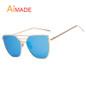 Aimade 2017 New Fashion Gothic Cat Eye Sunglasses Women Vintage Brand Designer Mirror Cateye Sun Glasses For Female Retro Oculos