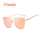 Aimade 2017 New Fashion Gothic Cat Eye Sunglasses Women Vintage Brand Designer Mirror Cateye Sun Glasses For Female Retro Oculos