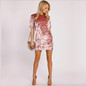 Ahagaga 2017 Spring Women Dresses Fashion Sexy party dress women Stretch Tunic Basic O-neck Solid Elegant Velvet Women Dress
