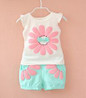 BibiCola children toddler summer baby girls clothing set sunflower 2pcs girls clothes sport suit set kids tracksuit set